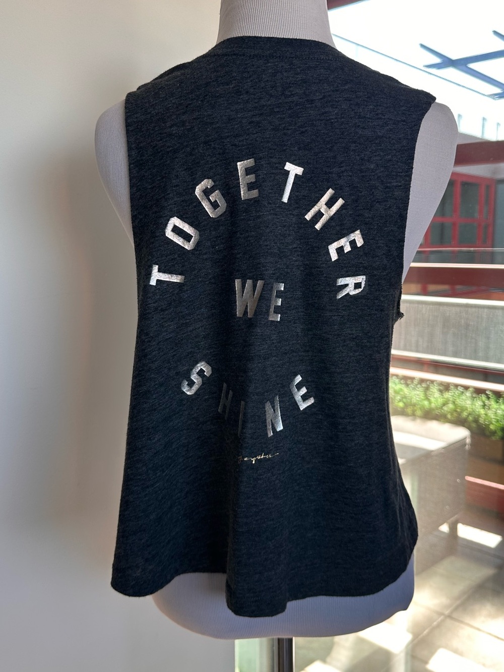 Spiritual Gangster Women’s Charcoal Gray 'Together We Shine' Pullover - Picture 4 of 9